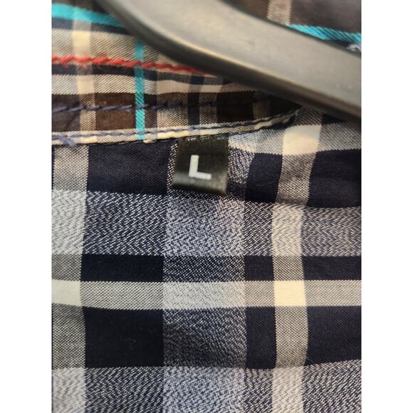 Vintage Italia Men Classic Plaid Shirt Long Sleeves Button Up Size L RETAIL $98 - Picture 4 of 5